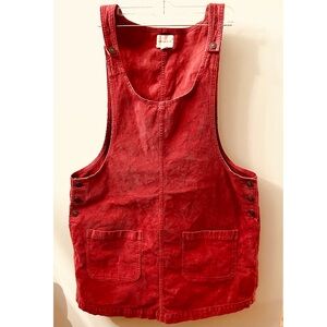 American Eagle Rust Corduroy Overall Jumper Mini Dress p-p 20.5” Women’s Size XL